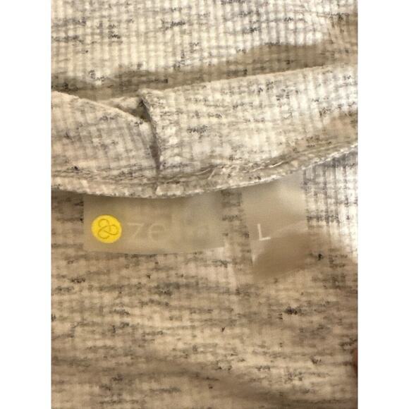 Zella Women's Long Sleeve Ribbed Knit Hi-Low Pullover Hoodie Size L Gray Lounge - Picture 7 of 8